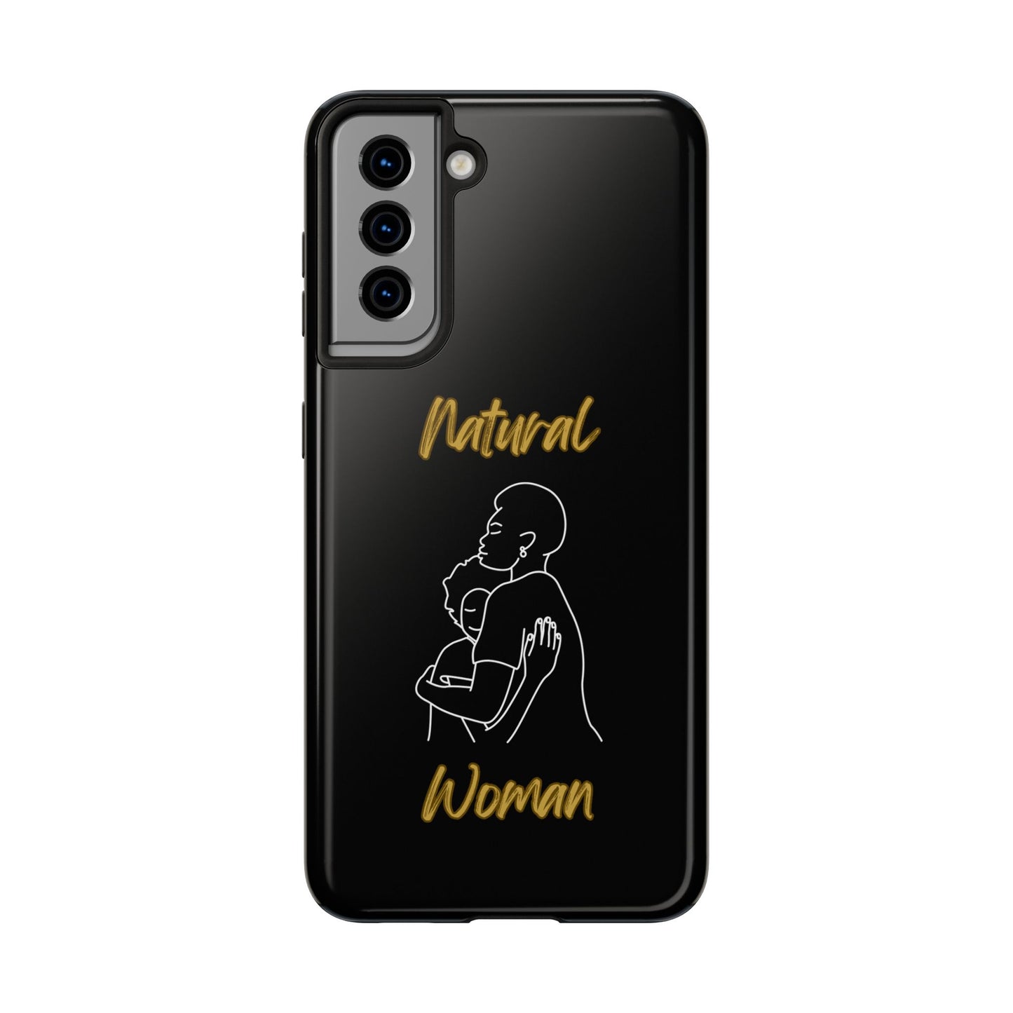 Natural Woman Safe With Momma (WL) Tough Phone Cases BLACK