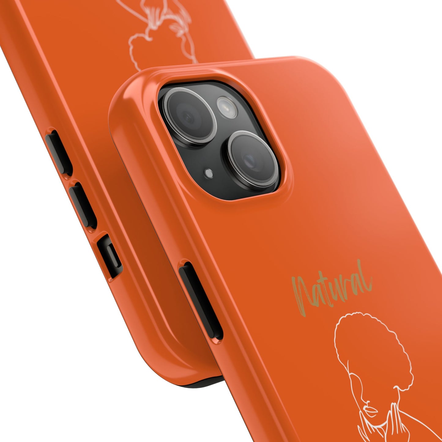 Natural Woman Cute Afro(WL)Tough Phone Cases ORANGE