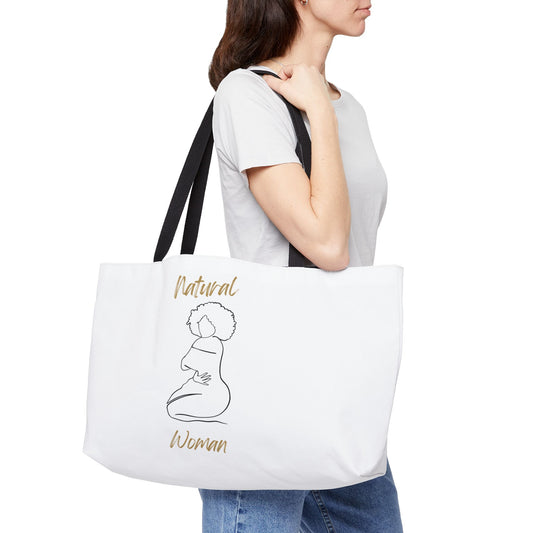 Natural Woman Hug (BL) Weekender Tote Bag WHITE