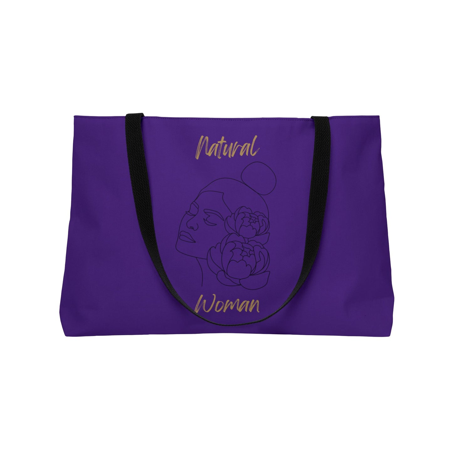 Natural Woman Bun Flower (BL) Weekender Tote Bag PURPLE