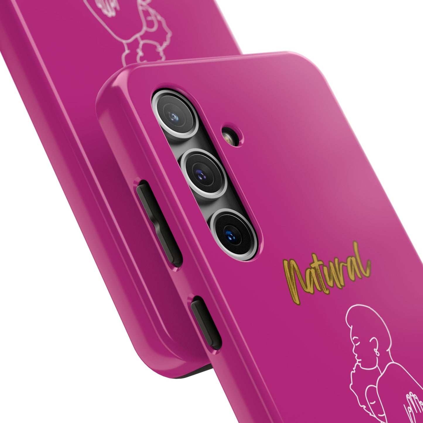 Natural Woman Safe With Momma (WL) Tough Phone Cases PINK