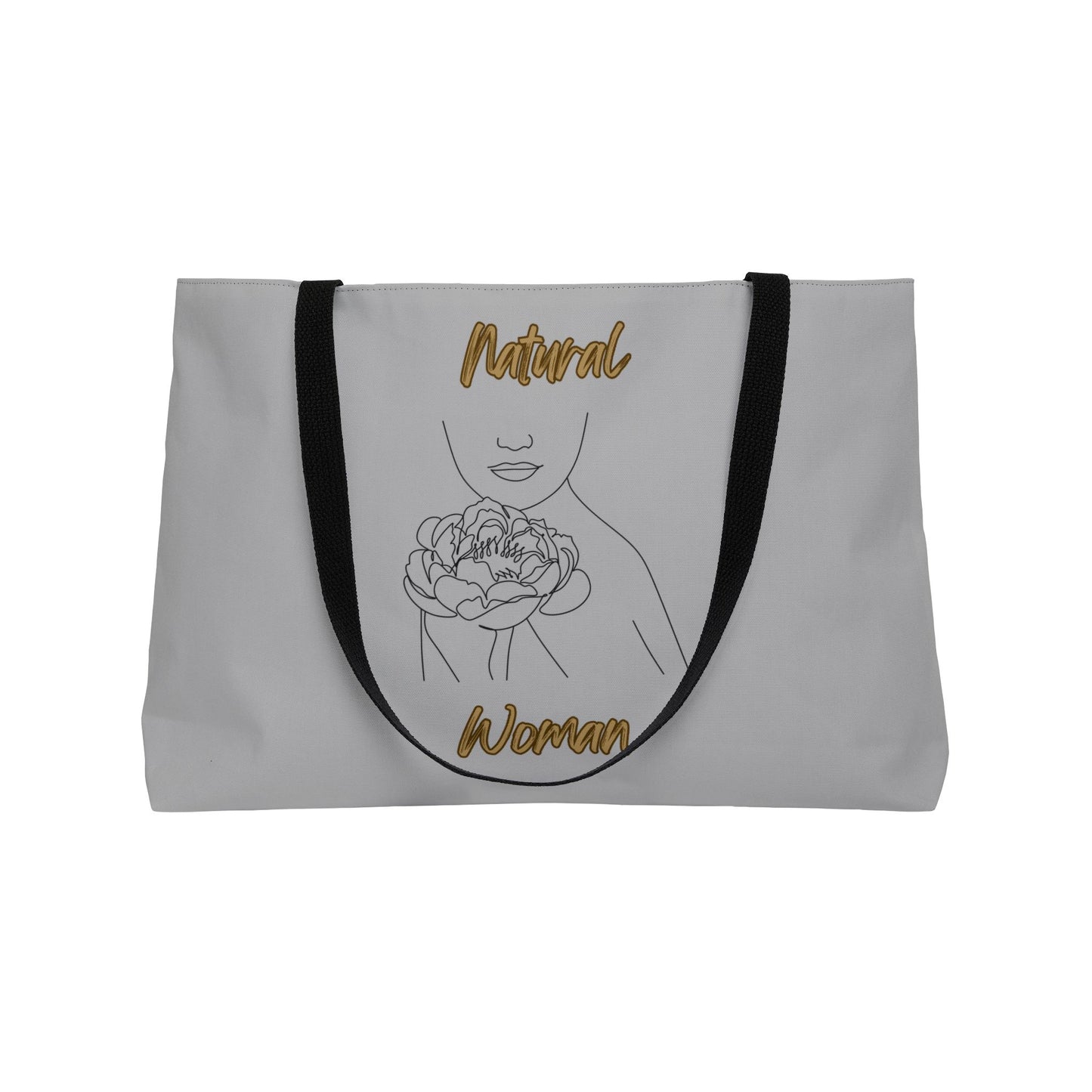 Natural Woman Kissed Flower (BL) Weekender Tote Bag LIGHT GREY