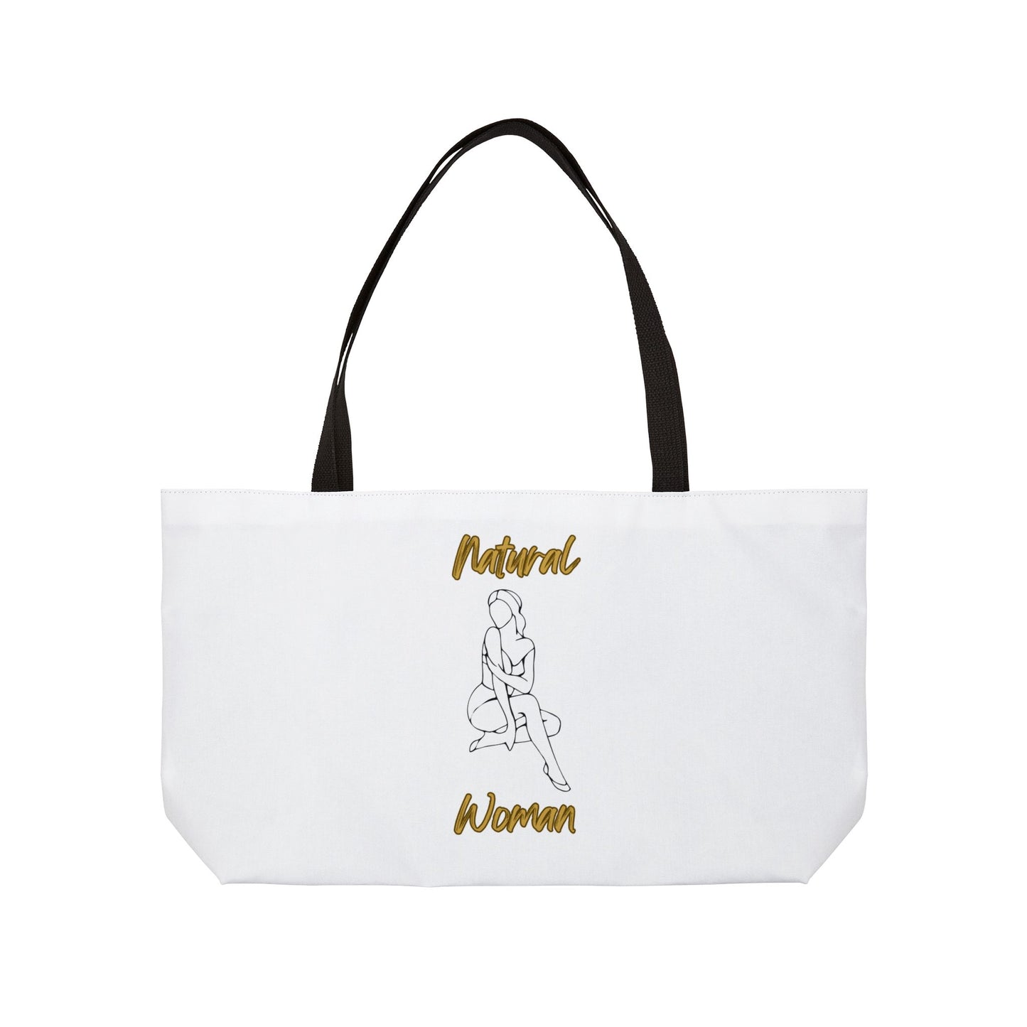 Natural Woman Shoulder Action (BL) Weekender Tote Bag WHITE