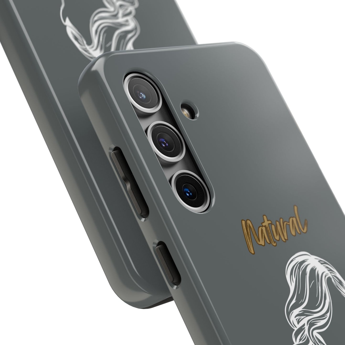 Natural Woman Long Curl (WL)Tough Phone Cases DARK GREY