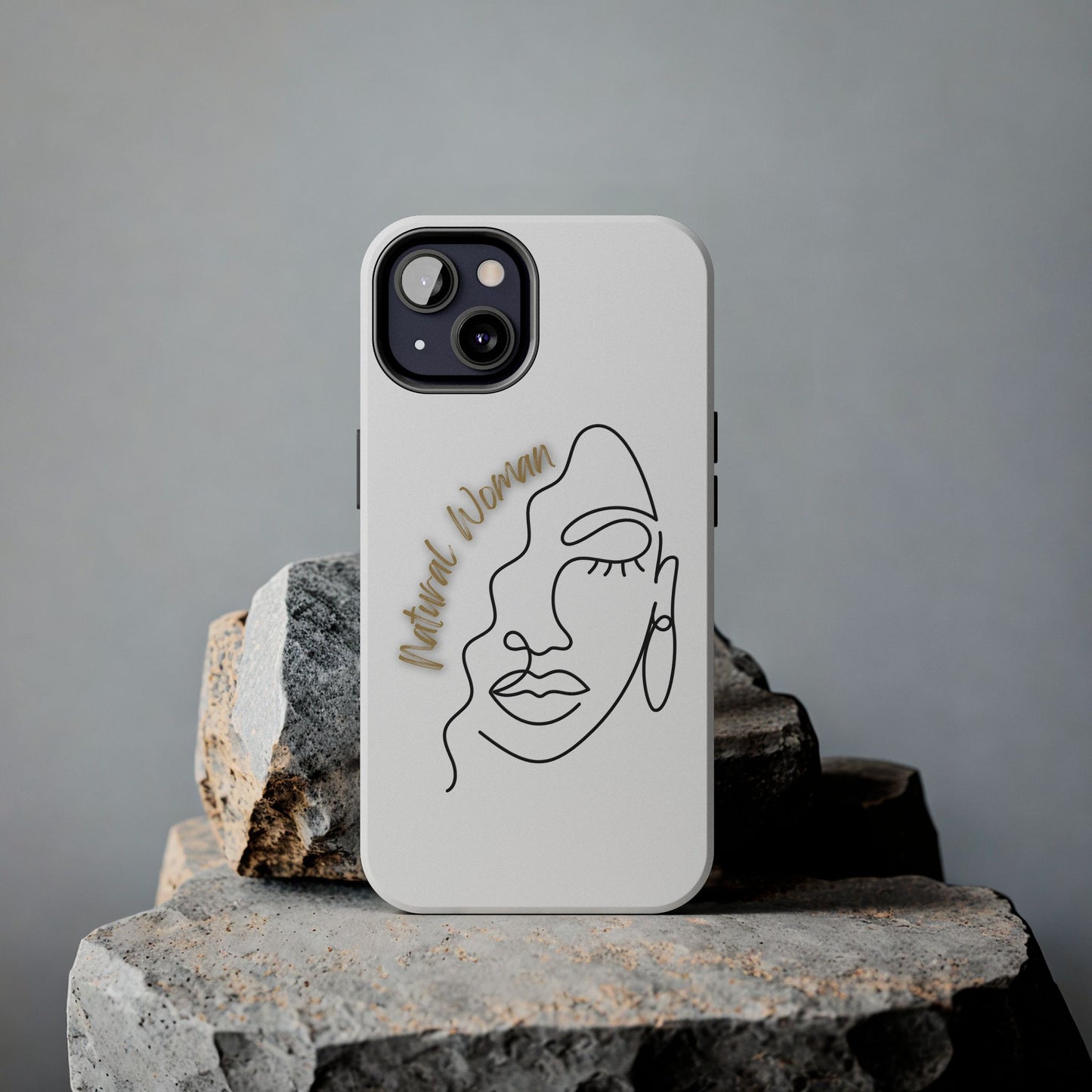 Natural Woman Half Face (BL)Tough Phone Case WHITE