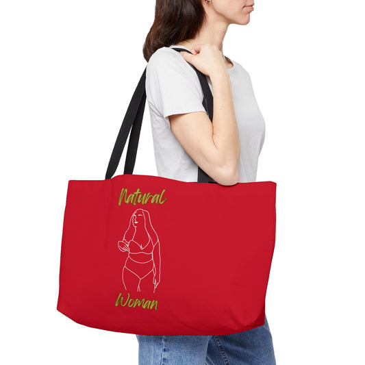 Natural Woman Full Beauty (WL) Weekender Tote Bag DARK RED