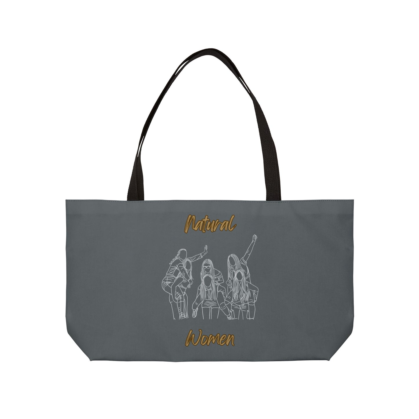 Natural Women Piggy Back (WL) Weekender Tote Bag DARK GREY