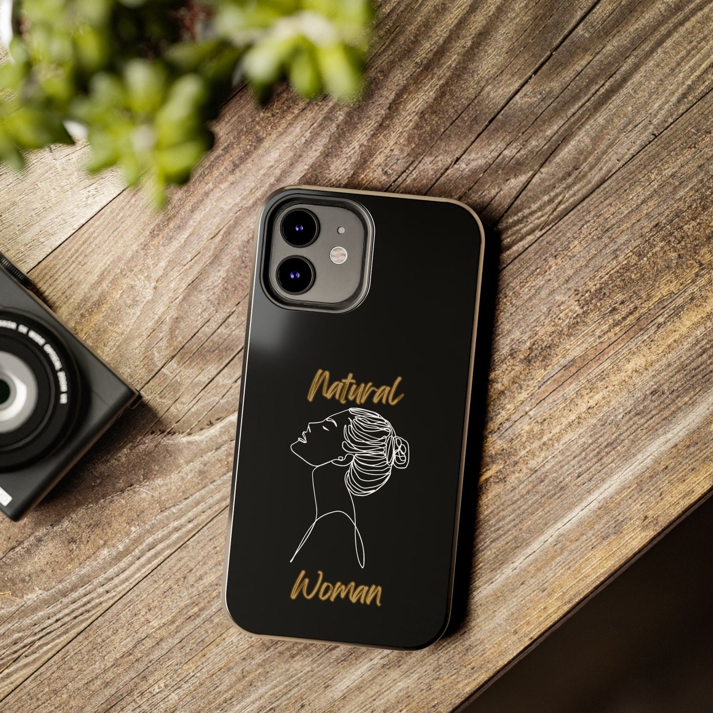 Natural Woman Wet Bun (WL) Tough Phone Cases BLACK