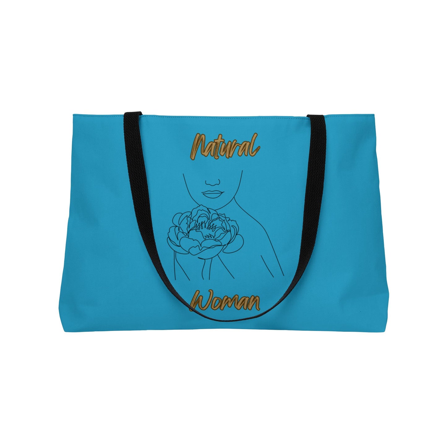 Natural Woman Kissed Flower (BL) Weekender Tote Bag TURQUOISE