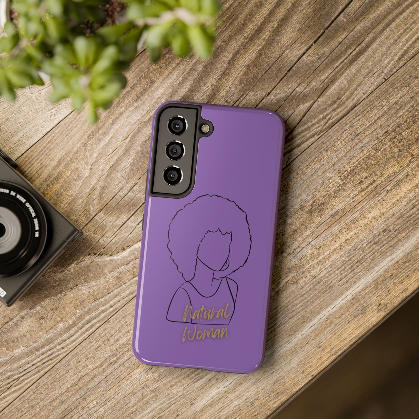 Natural Woman Afro (BL)Tough Phone Cases LIGHT PURPLE