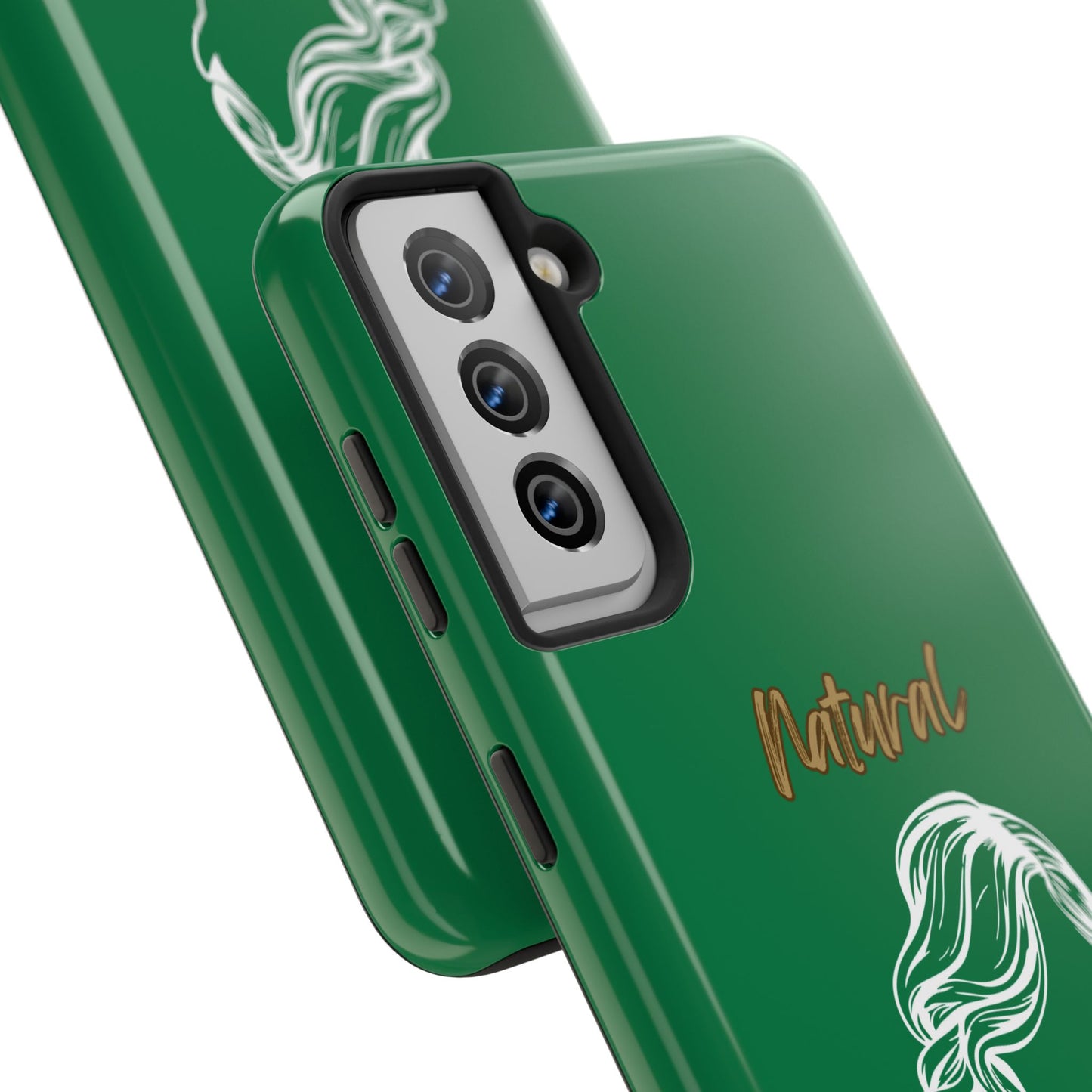 Natural Woman Long Curl (WL)Tough Phone Cases DARK GREEN