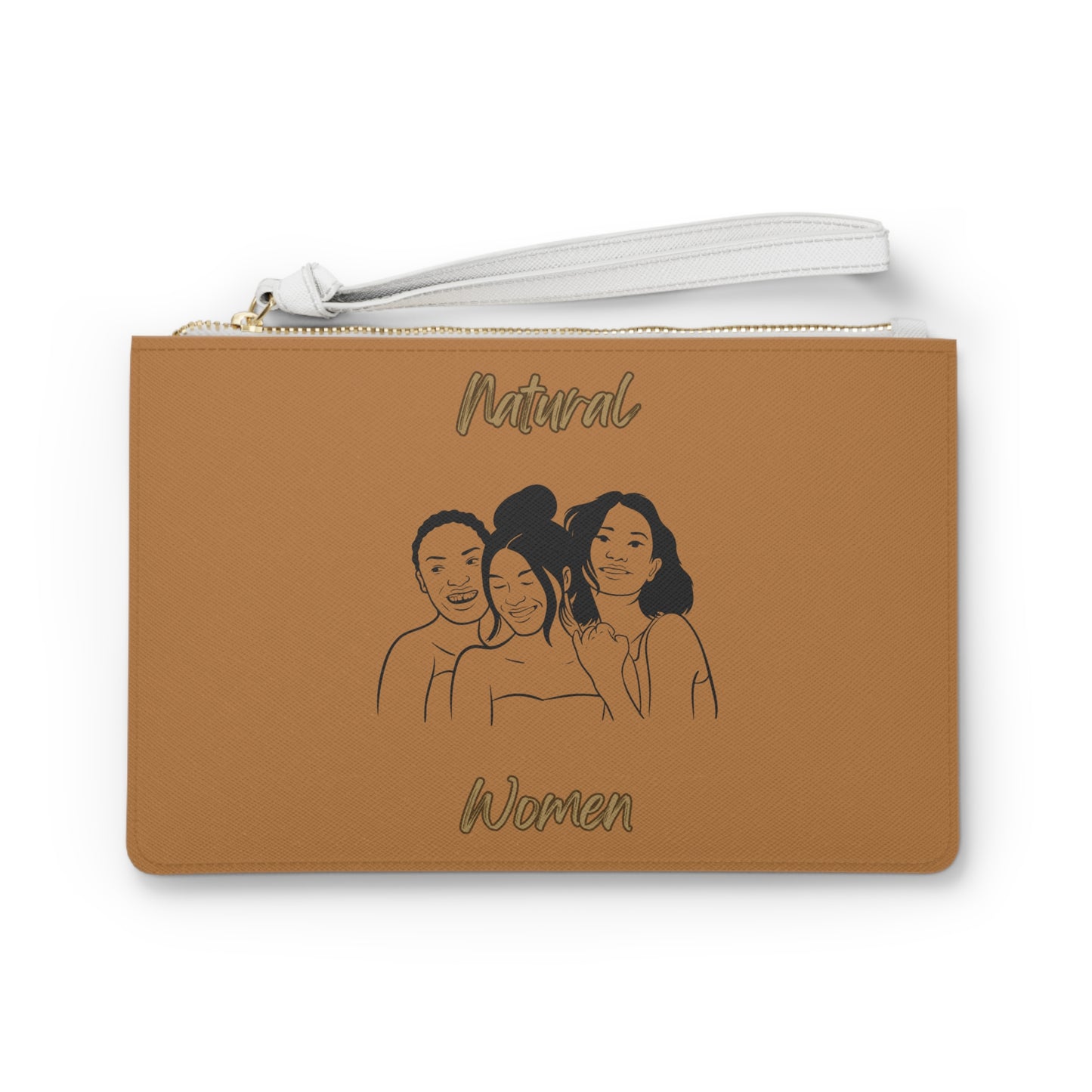 Natural Women Laughing Friends (BL) Clutch Bag LIGHT BROWN