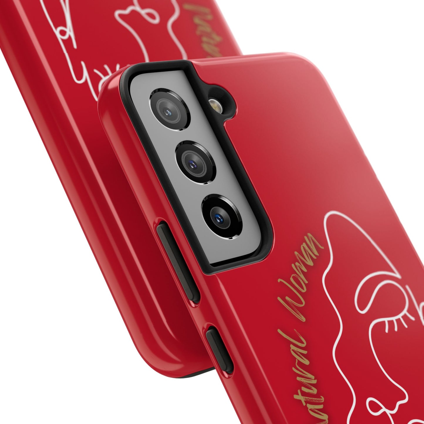 Natural Woman Half Face (WL)Tough Phone Case DARK RED