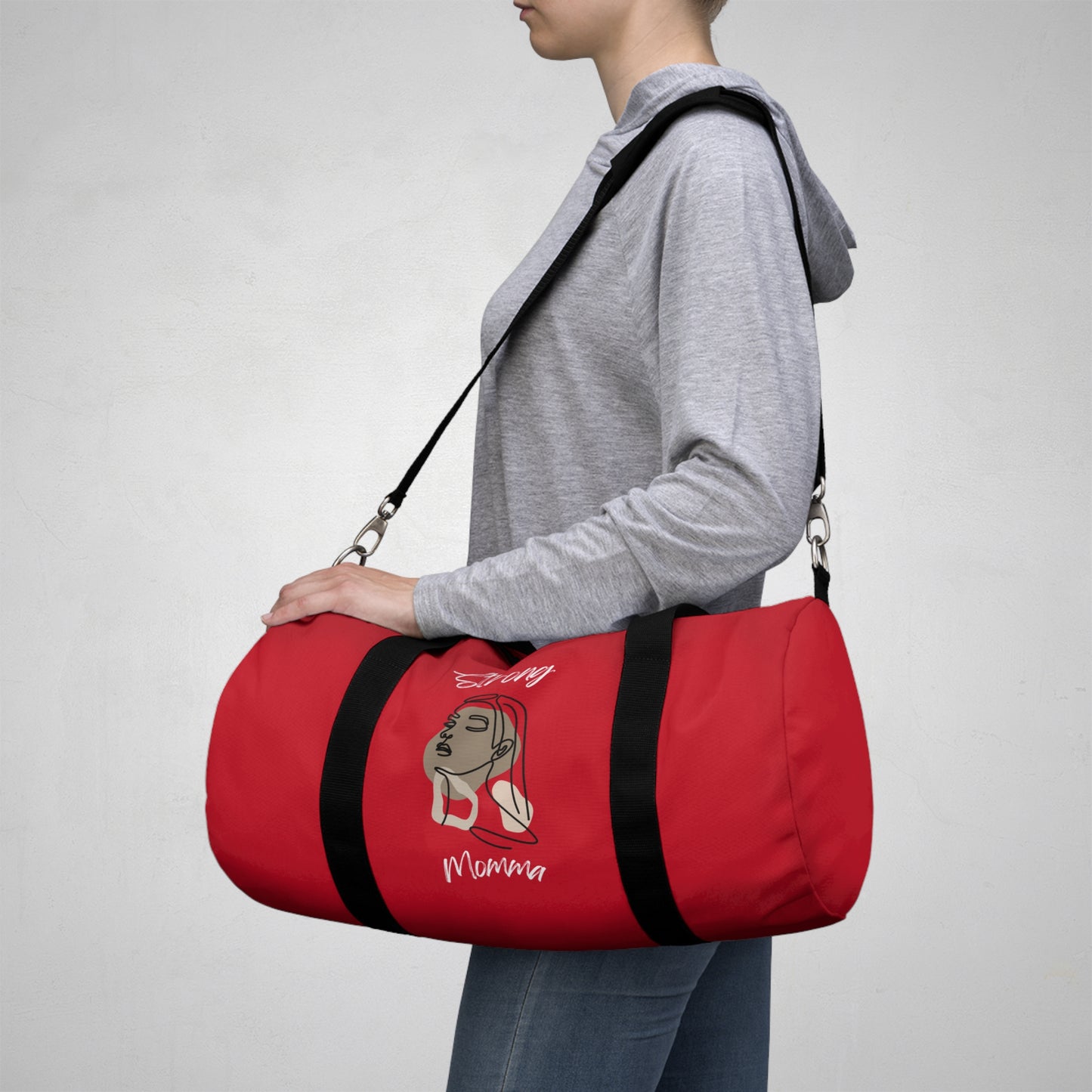 Strong Momma (WL) Duffel Bag DARK RED