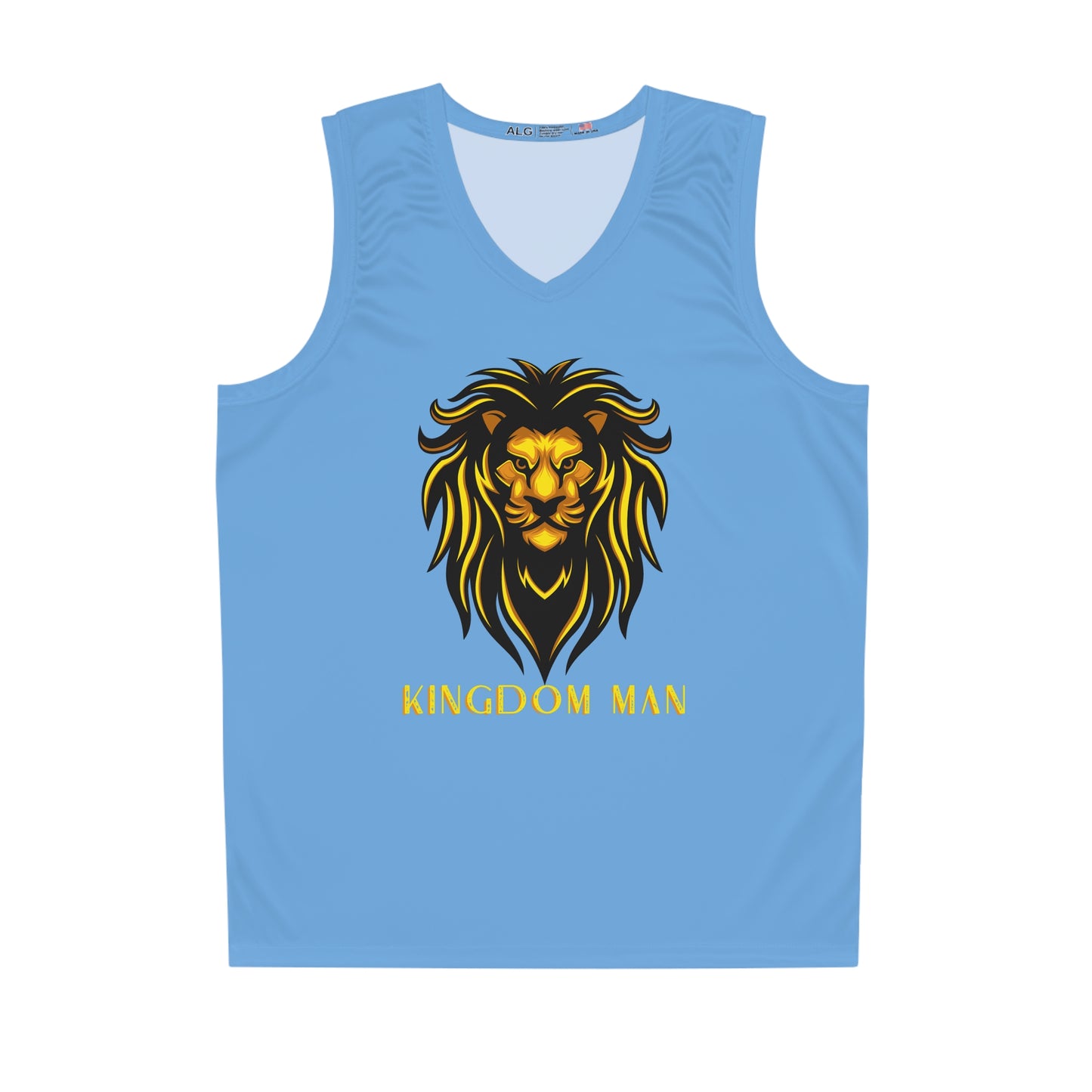 Kingdom Man (Gold) Basketball Jersey LIGHT BLUE