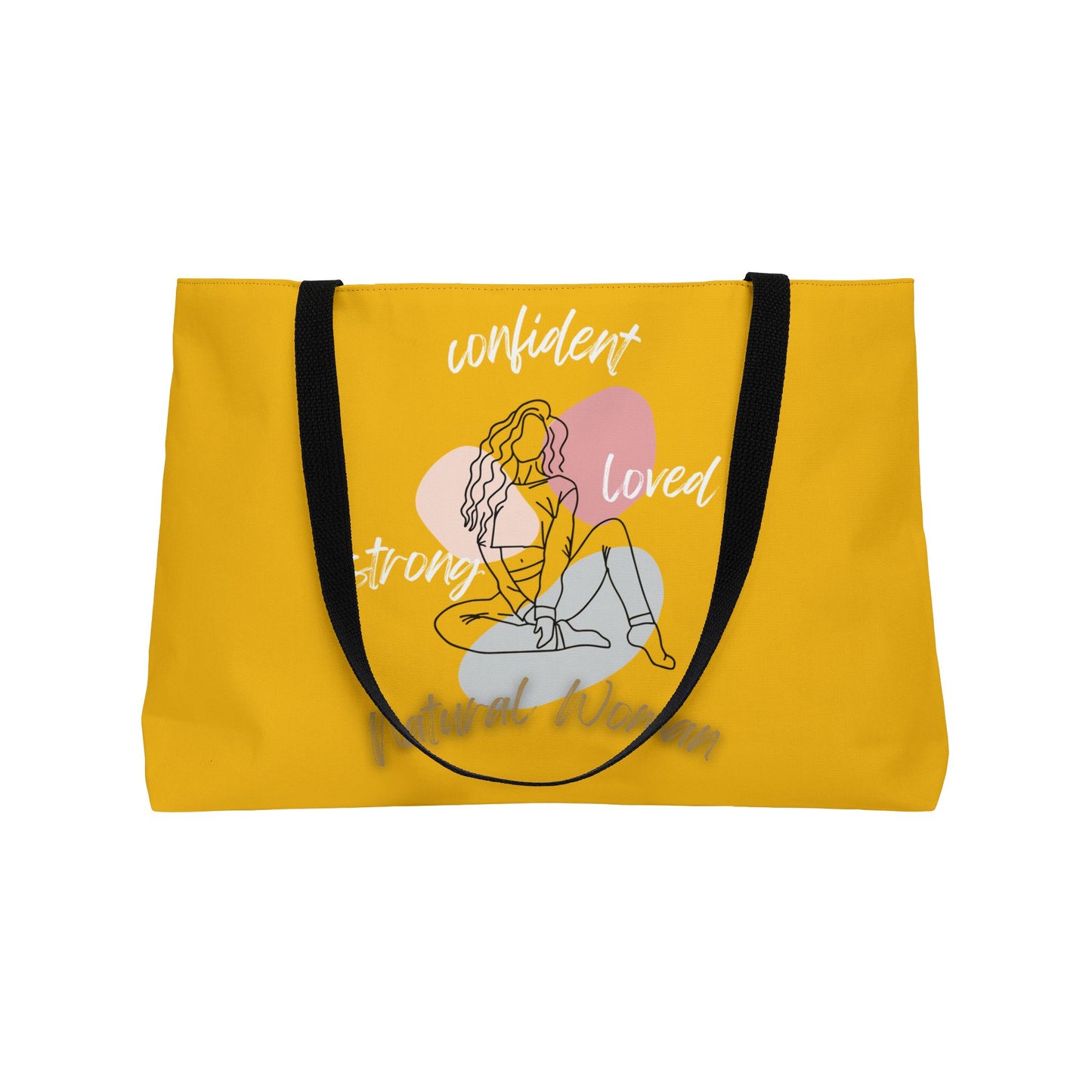 Natural Woman Strong Confident Loved (WL) Weekender Tote Bag YELLOW
