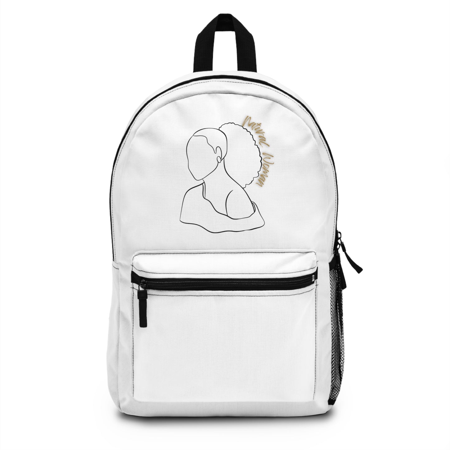 Natural Woman Behind Head Puff (BL) Backpack WHITE