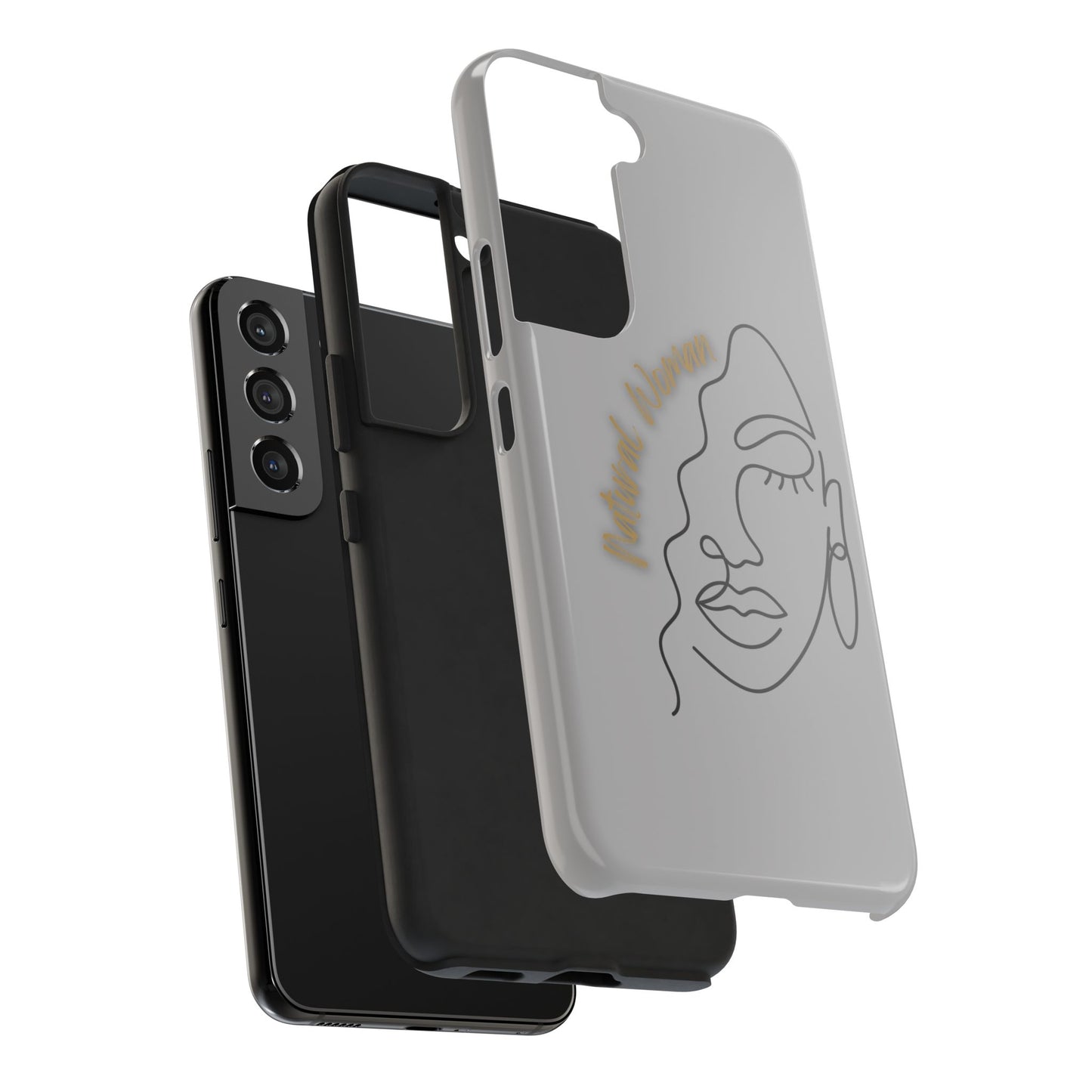 Natural Woman Half Face (BL)Tough Phone Case LIGHT GREY