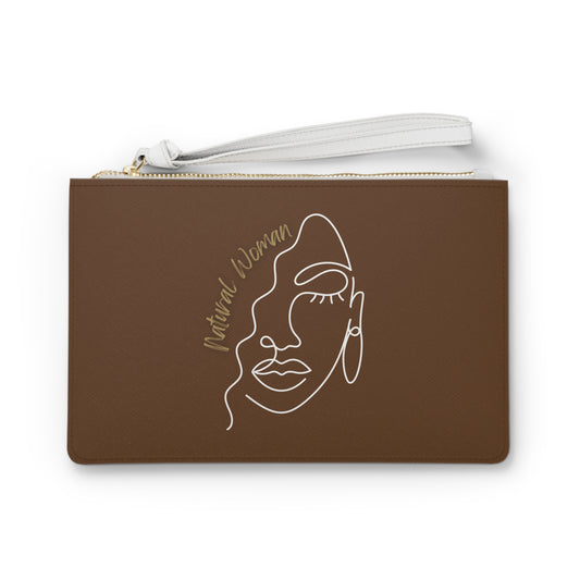 Natural Woman Half Face (WL) Clutch Bag BROWN