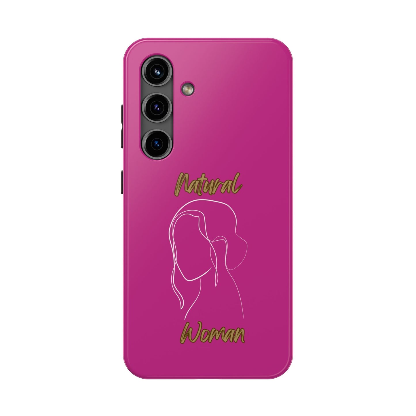 Natural Woman Hanging Hair (WL) Tough Phone Cases PINK