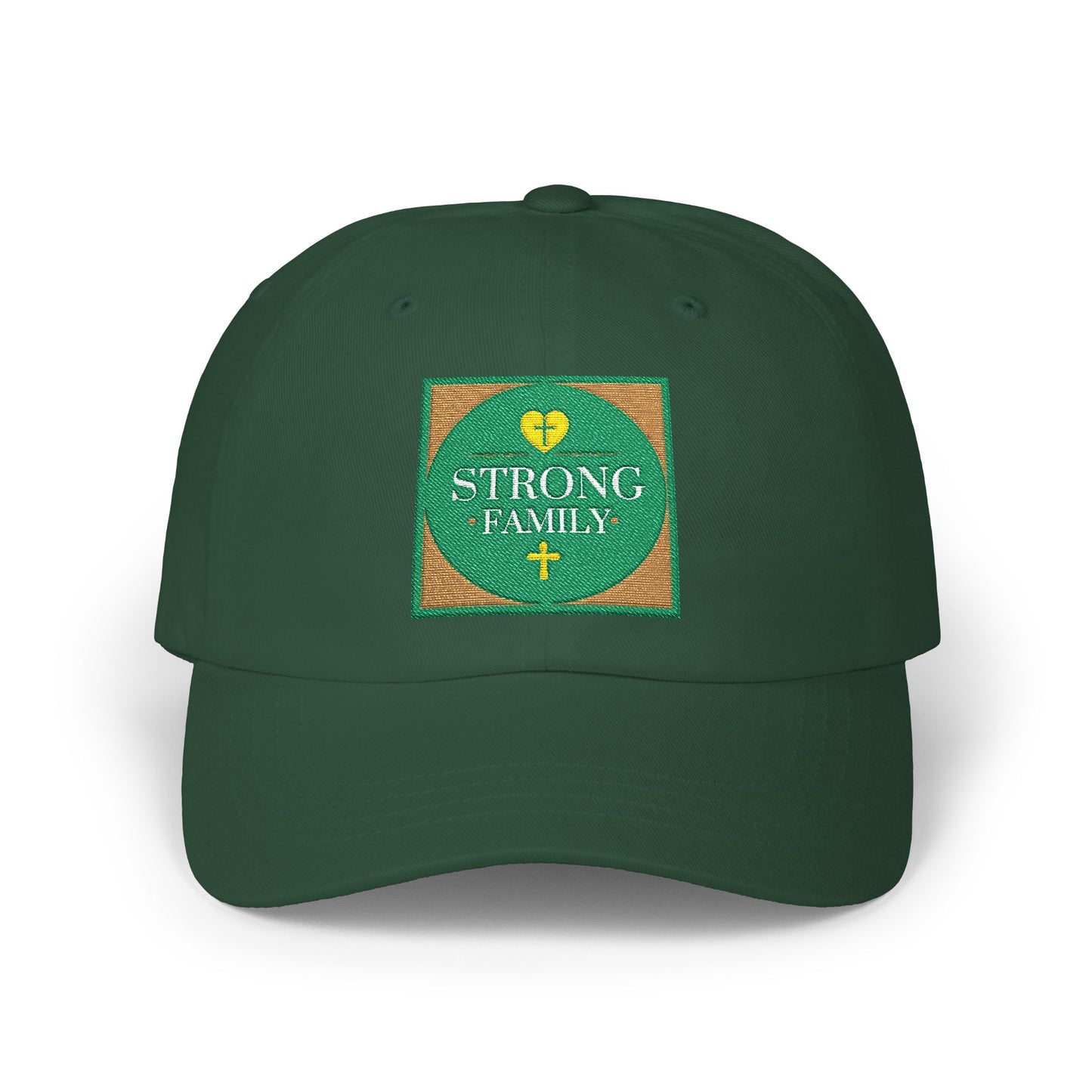 Strong Family Custom Casual Cap - SPRUCE GREEN LOGO