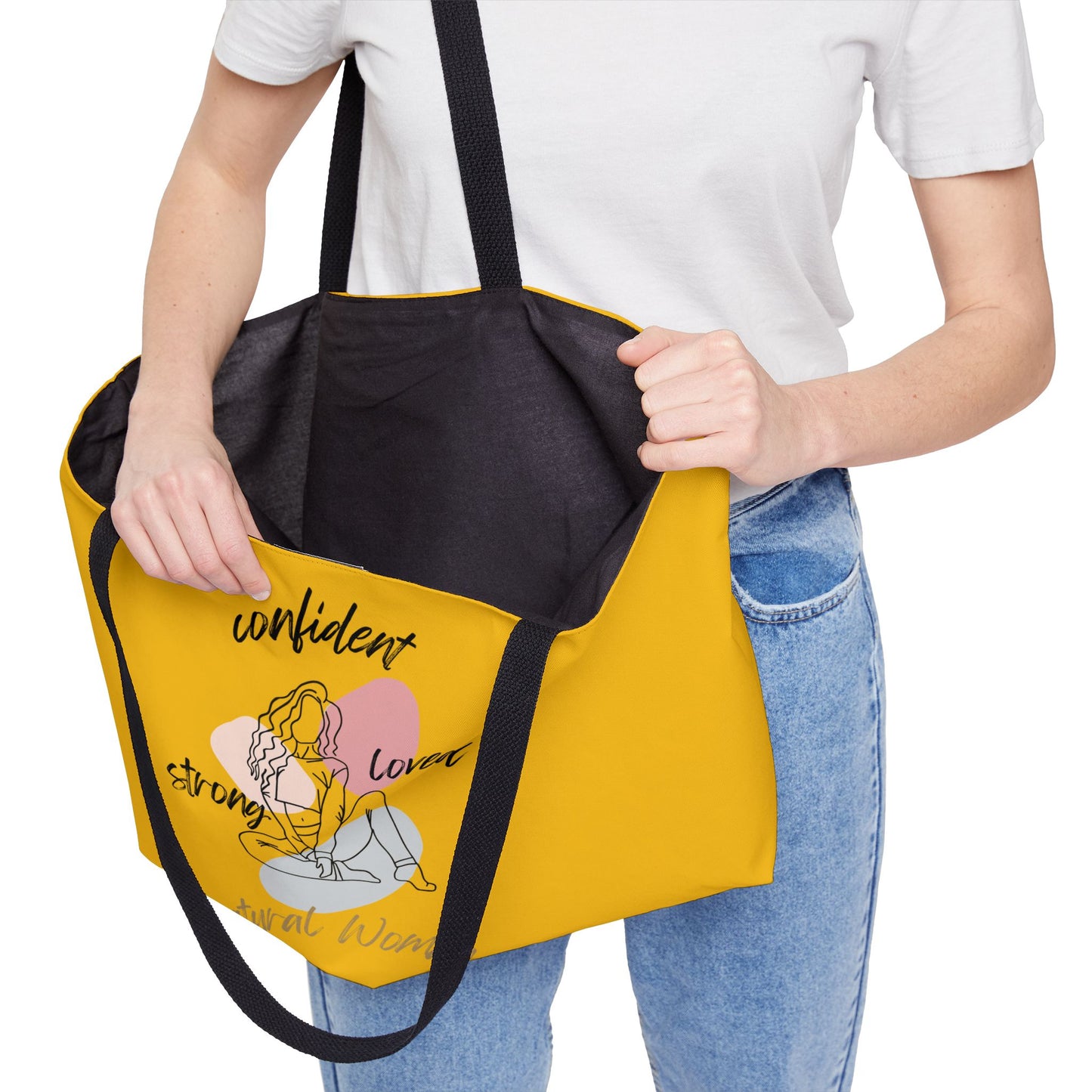 Natural Woman Strong Confident Loved (BL) Weekender Tote Bag YELLOW