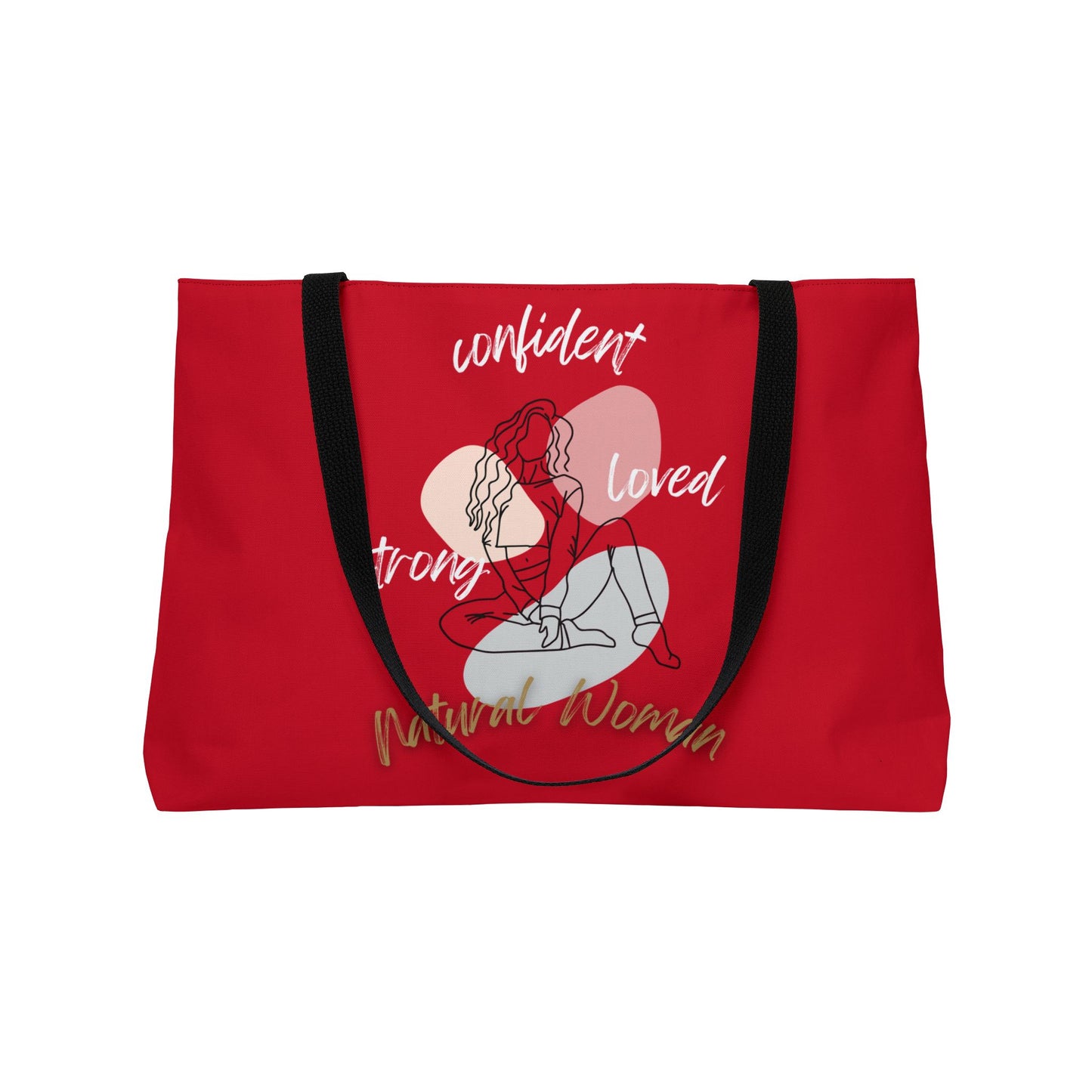 Natural Woman Strong Confident Loved (WL) Weekender Tote Bag DARK RED