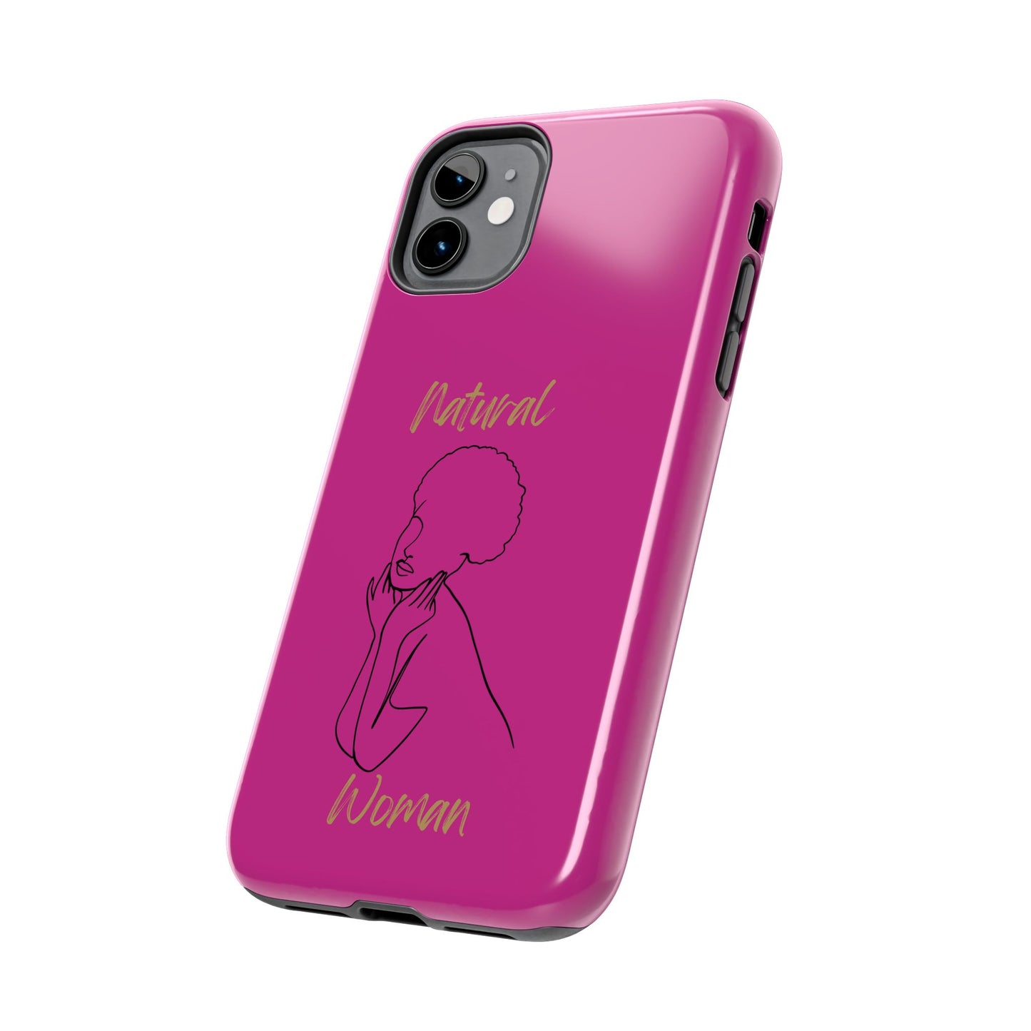 Natural Woman Cute Afro (BL)Tough Phone Cases PINK