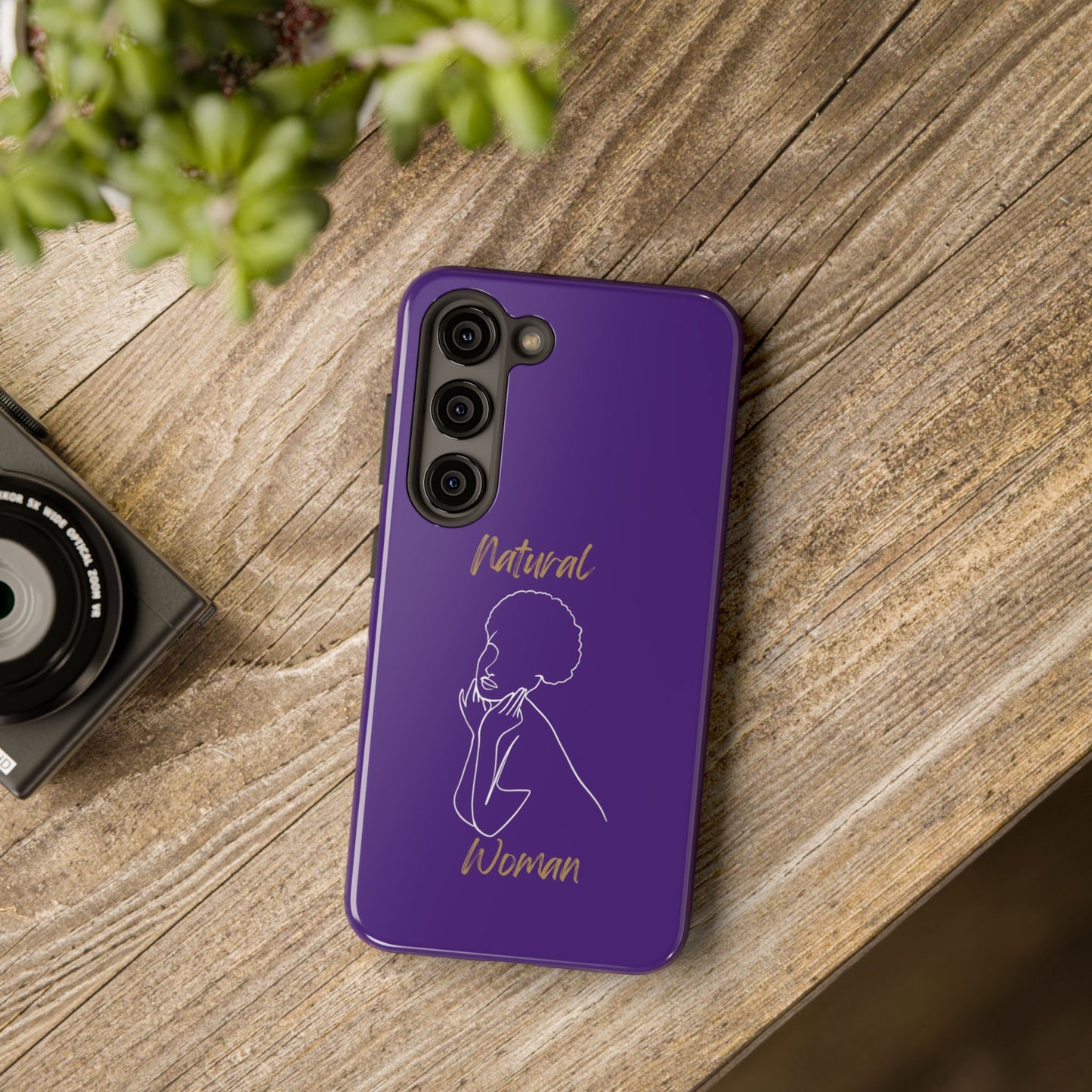 Natural Woman Cute Afro (WL)Tough Phone Cases PURPLE