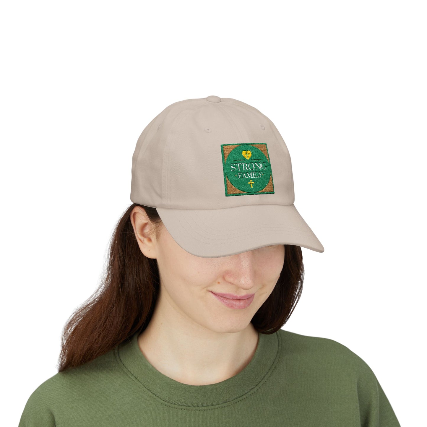 Strong Family Custom Casual Cap - SPRUCE GREEN LOGO
