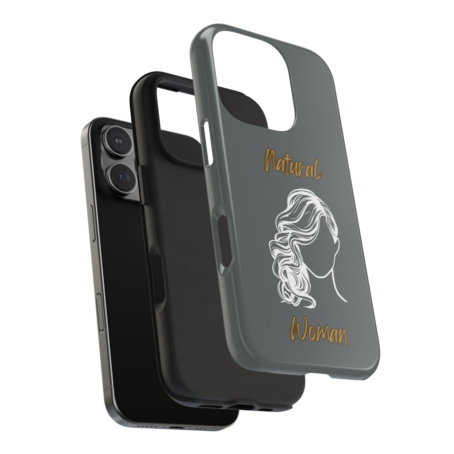 Natural Woman Long Curl (WL)Tough Phone Cases DARK GREY