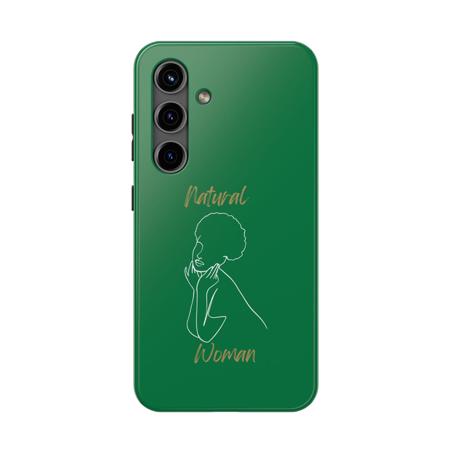 Natural Woman Cute Afro (WL)Tough Phone Cases DARK GREEN