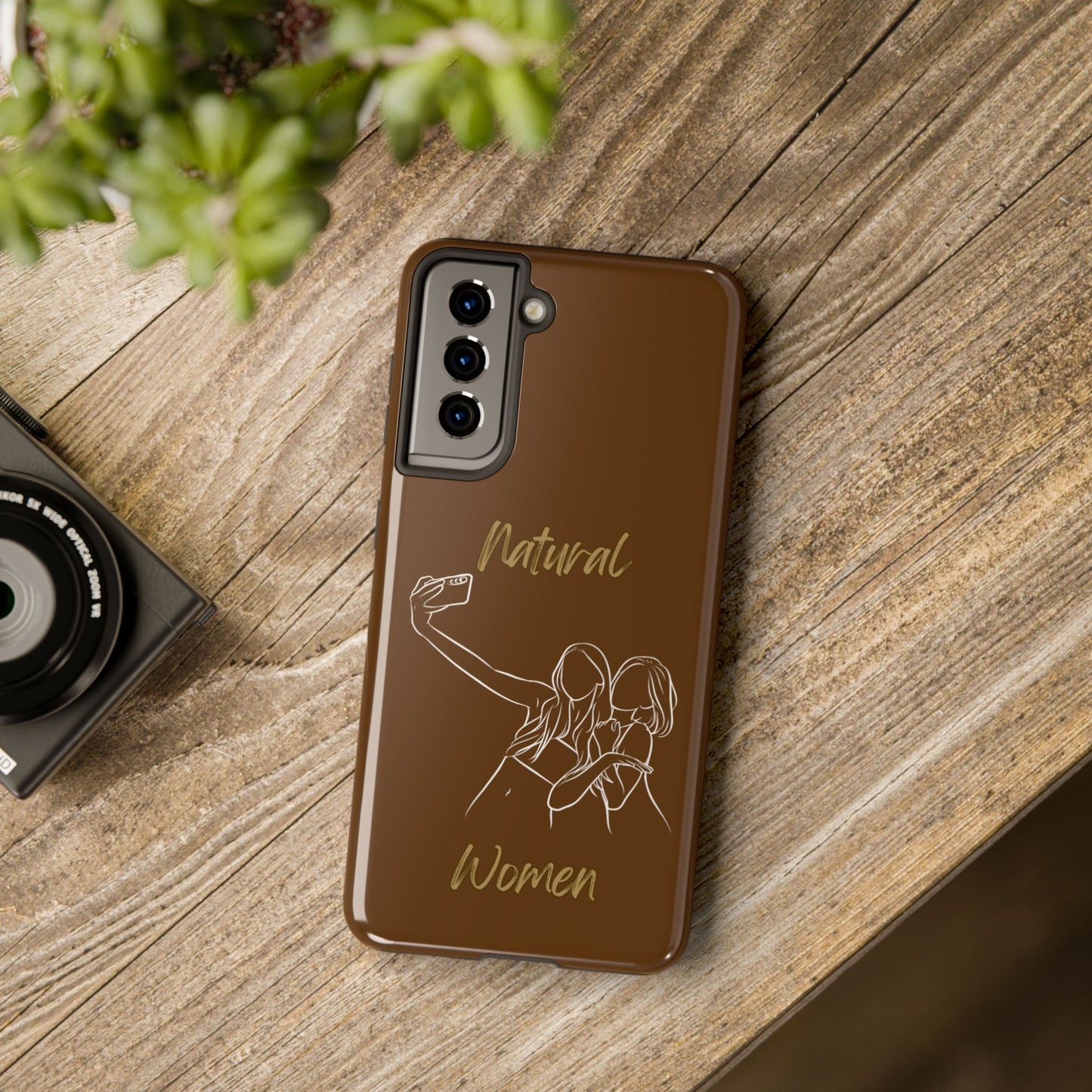 Natural Woman Friends Selfie (WL)Tough Phone Cases BROWN