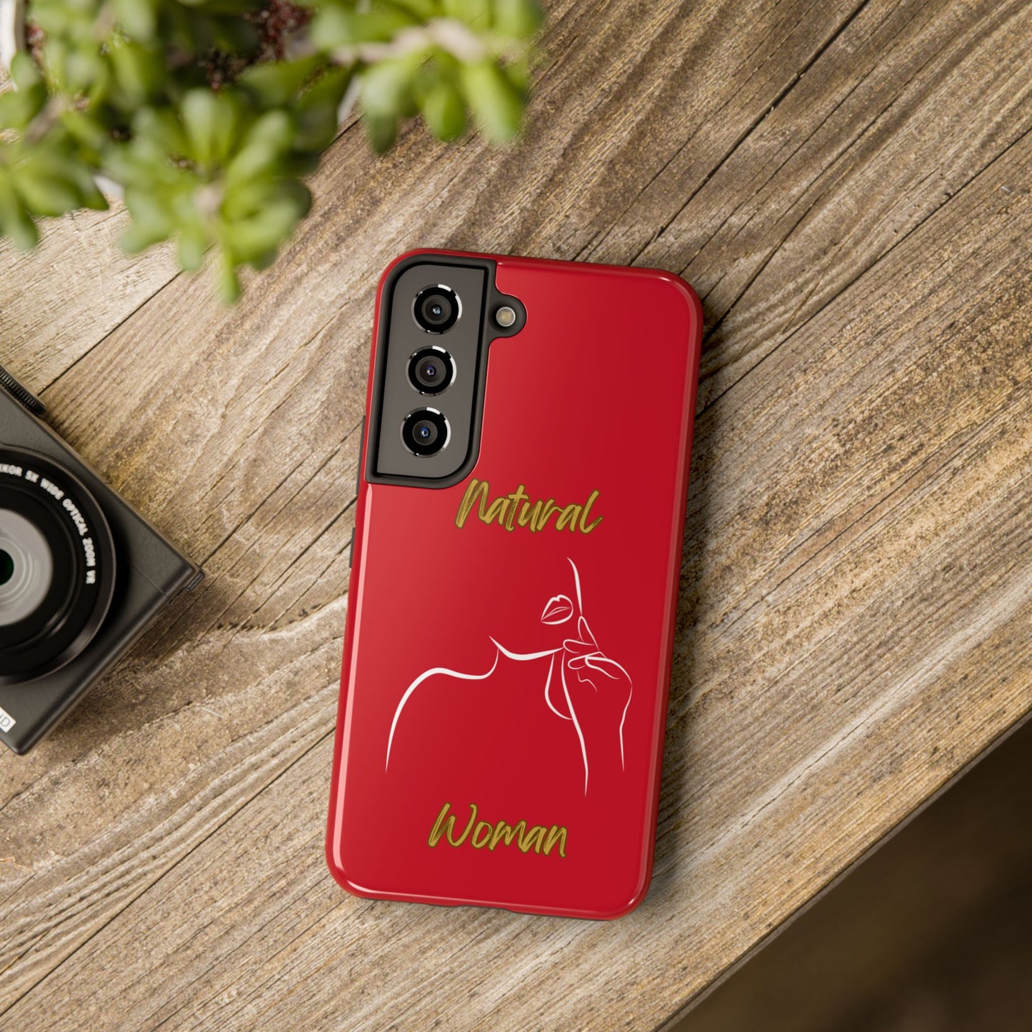 Natural Woman Chin Up (WL)Tough Phone Cases DARK RED