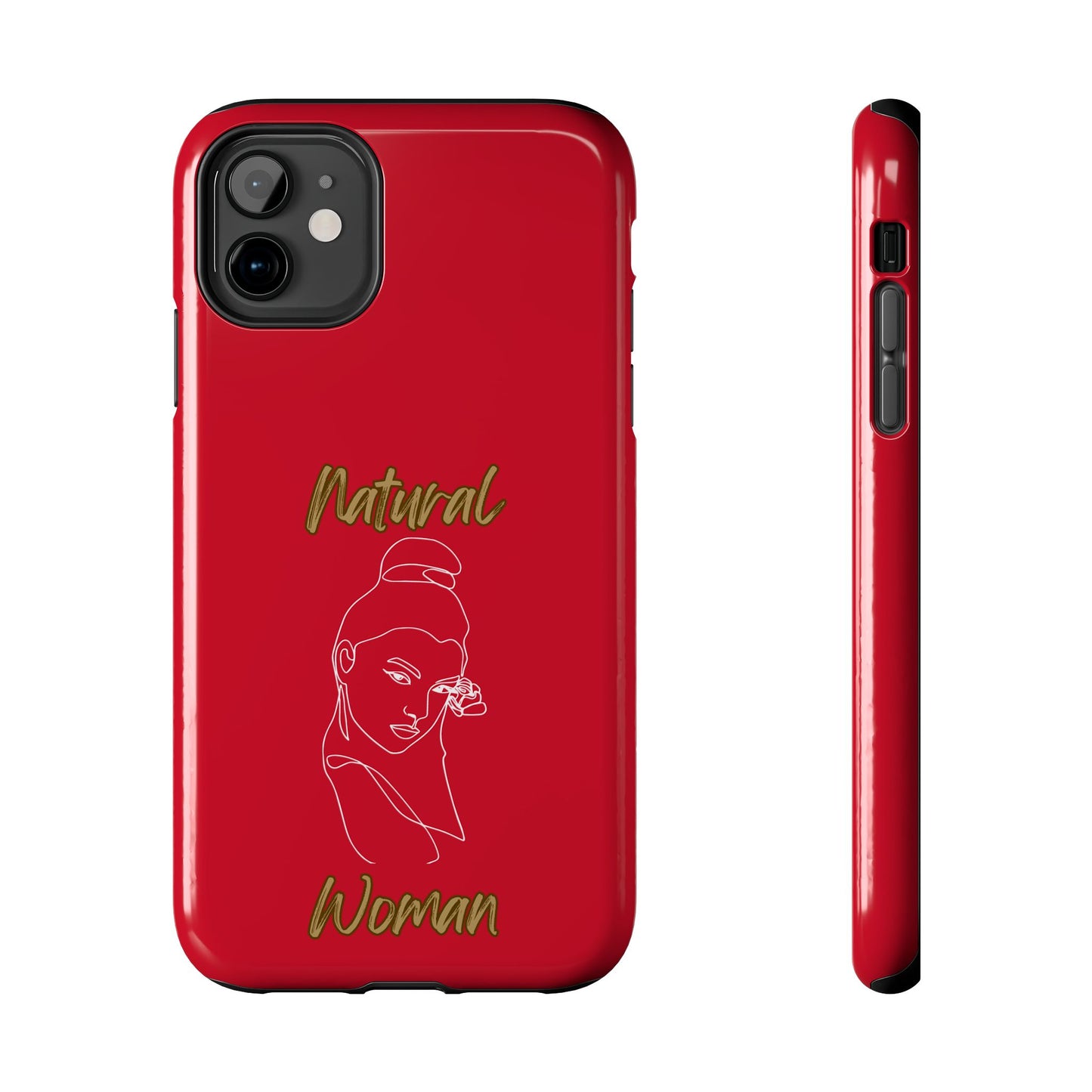 Natural Woman Sassy Bun (WL) Tough Phone Cases DARK RED