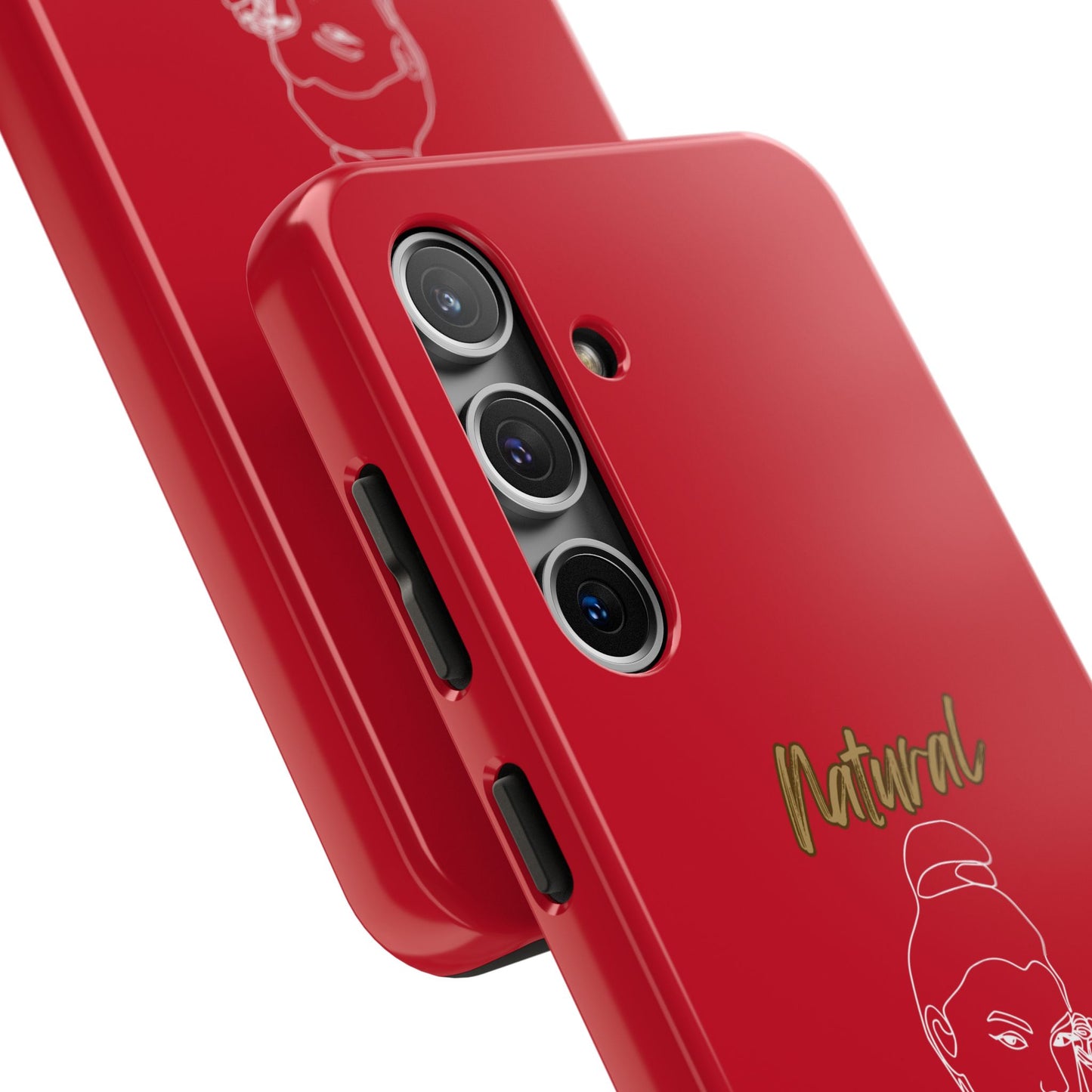 Natural Woman Sassy Bun (WL) Tough Phone Cases DARK RED
