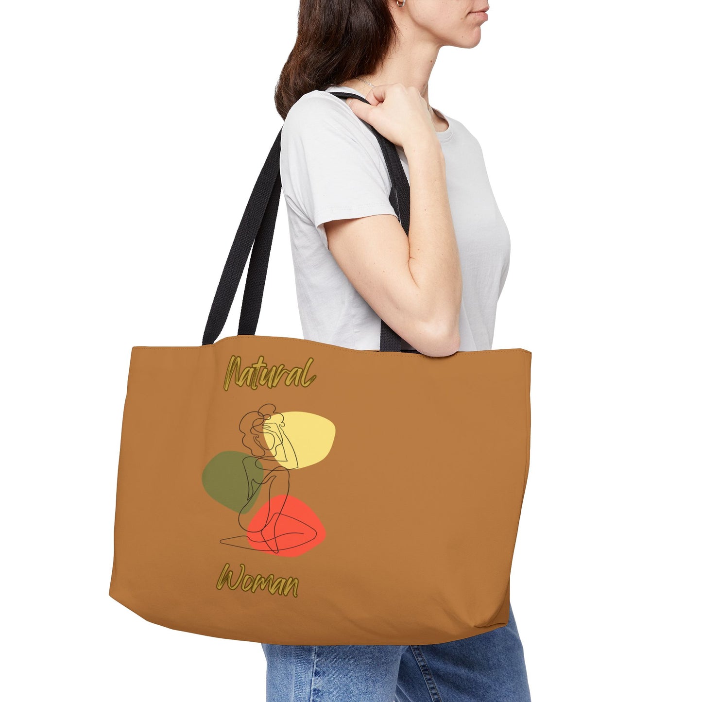 Natural Woman Colorful Pose (BL) Weekender Tote Bag LIGHT BROWN