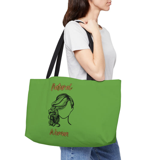 Natural Woman Long Curl (BL) Weekender Tote Bag GREEN