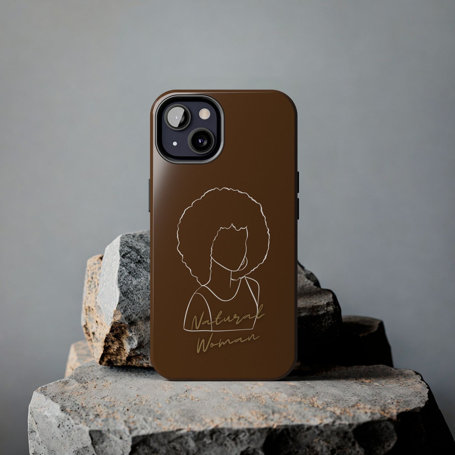 Natural Woman Afro (WL)Tough Phone Cases BROWN