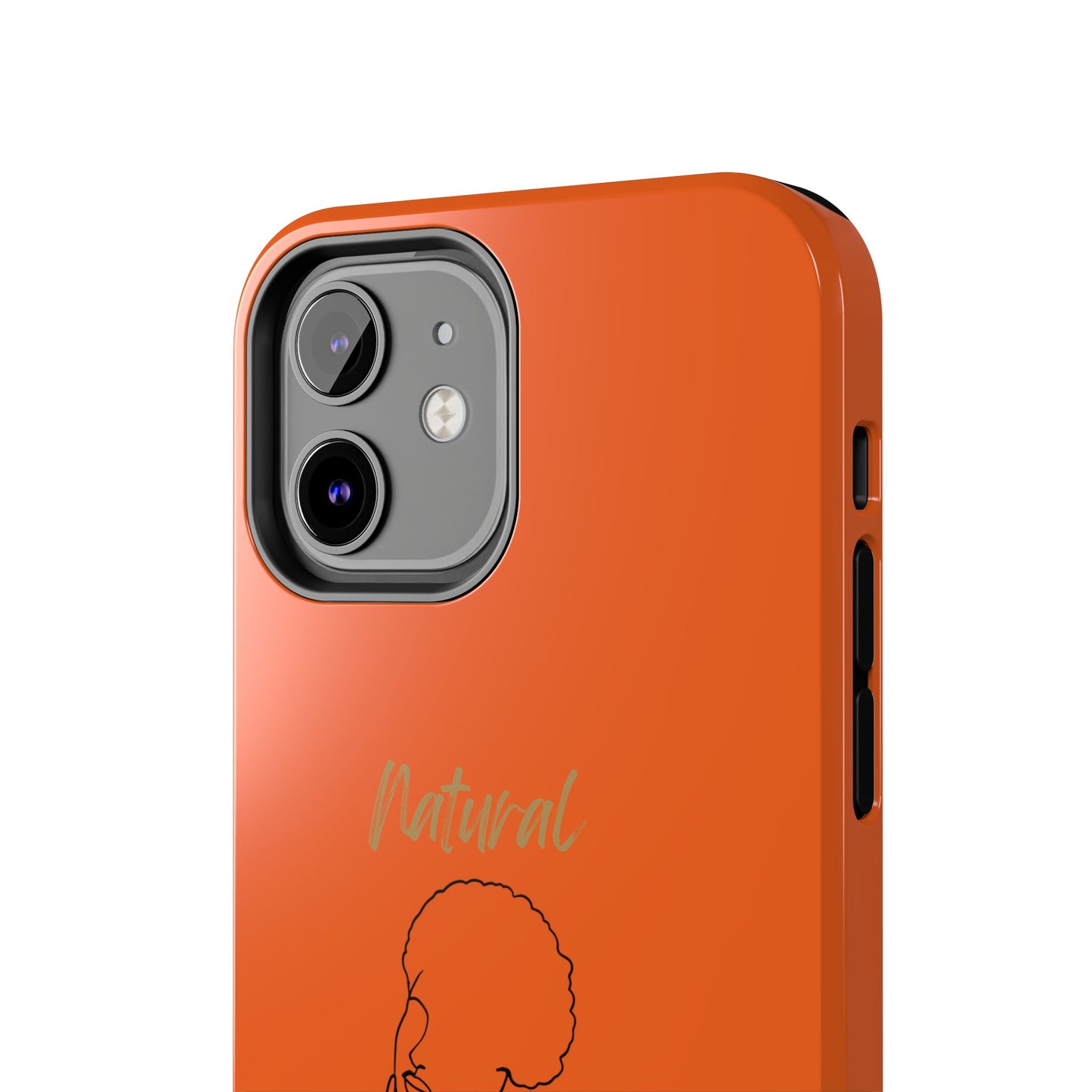 Natural Woman Cute Afro (BL)Tough Phone Cases ORANGE