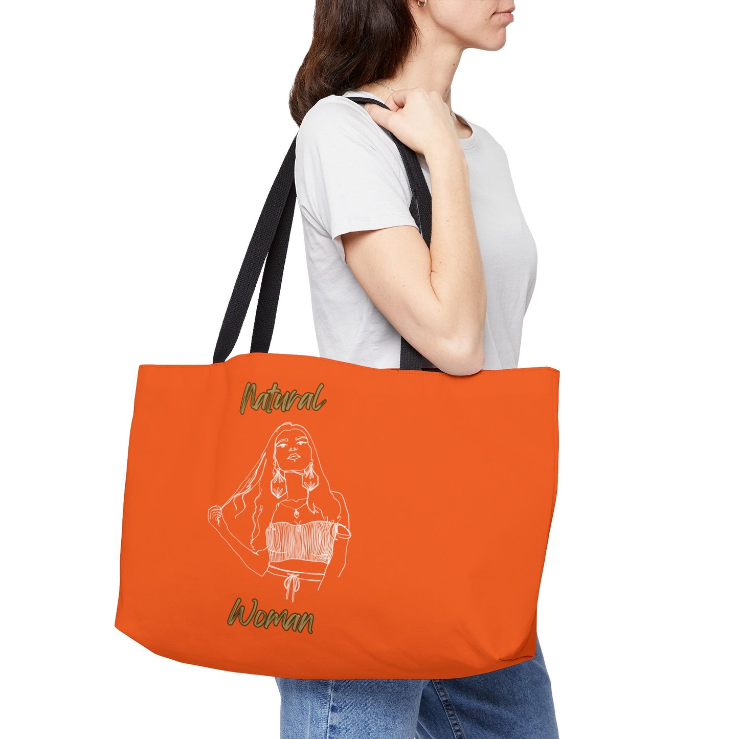 Natural Woman Thinking (WL) Weekender Tote Bag ORANGE