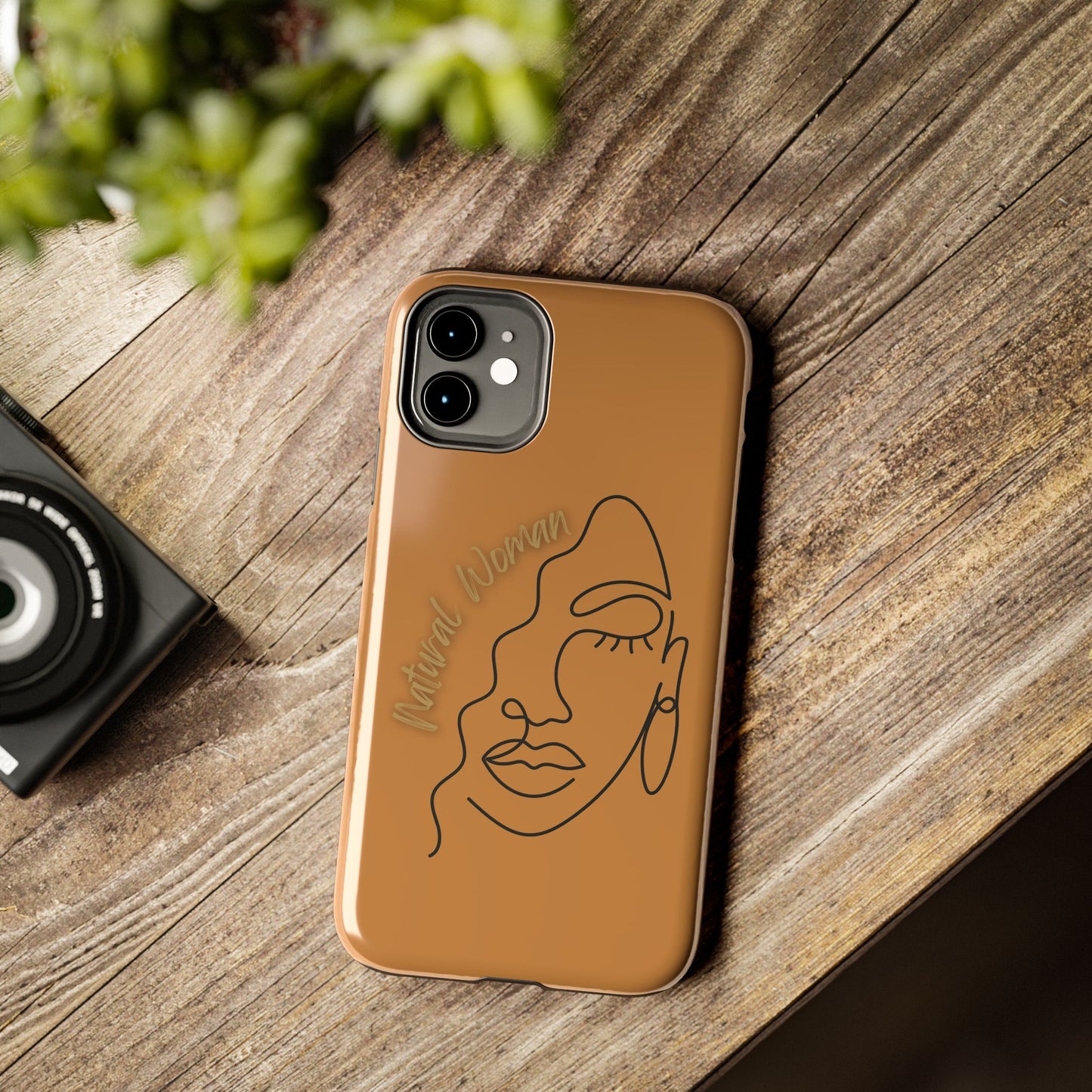Natural Woman Half Face (BL)Tough Phone Case LIGHT BROWN