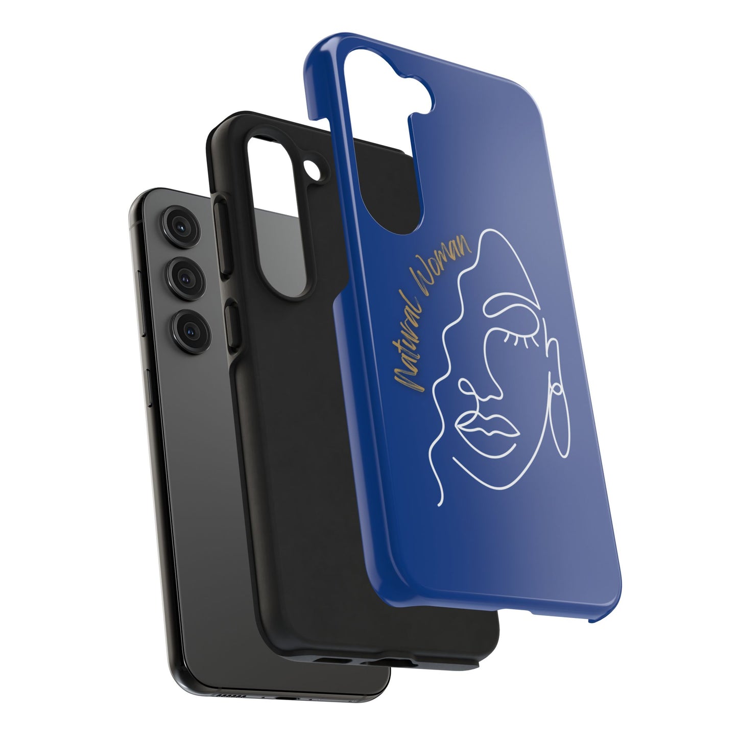 Natural Woman Half Face (WL)Tough Phone Case DARK BLUE