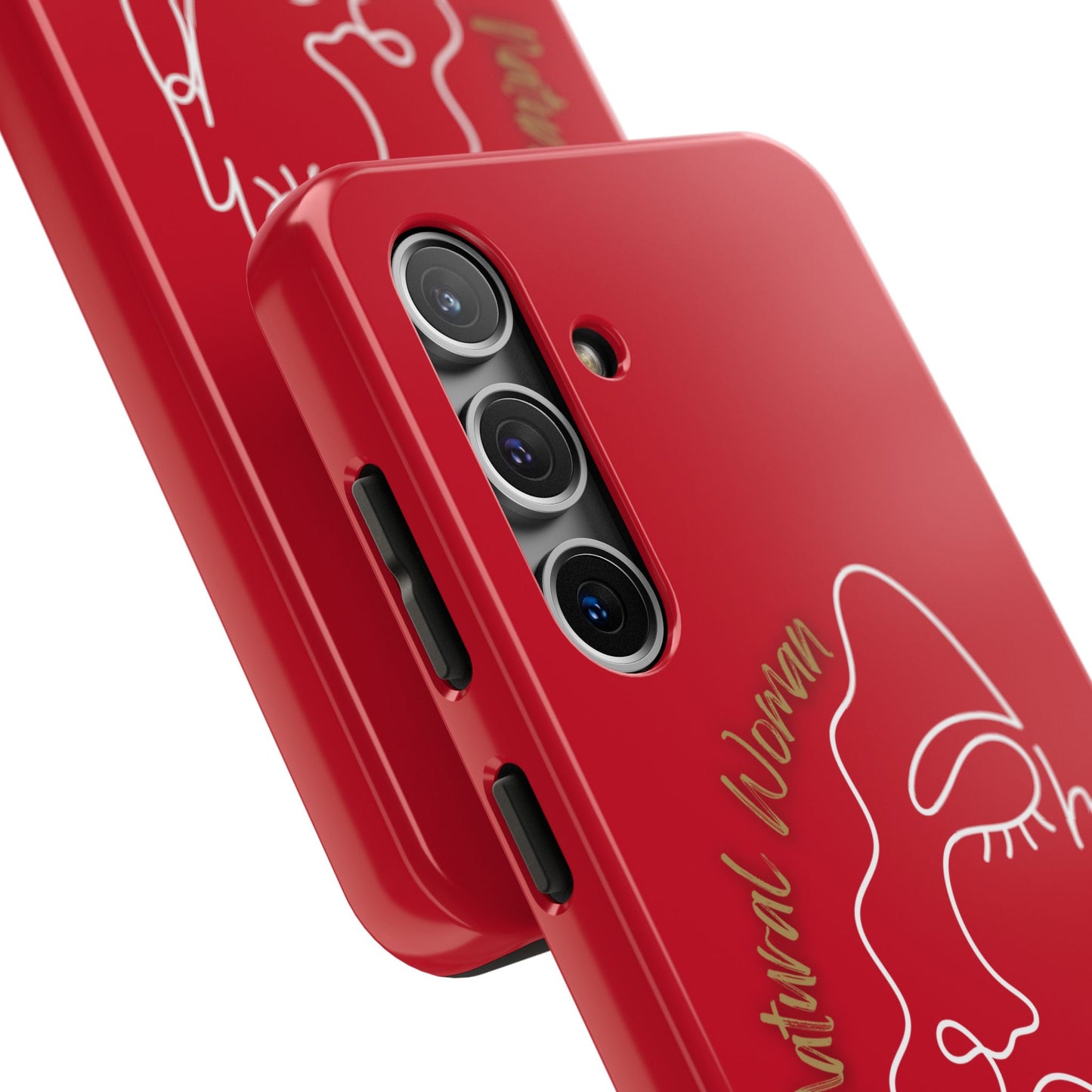 Natural Woman Half Face (WL)Tough Phone Case DARK RED