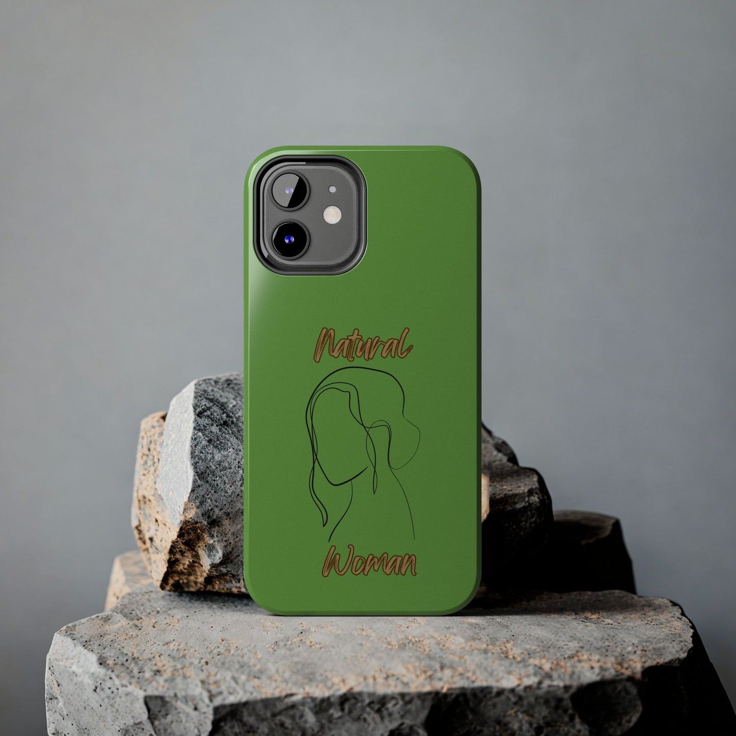 Natural Woman Hanging Hair (BL) Tough Phone Cases GREEN