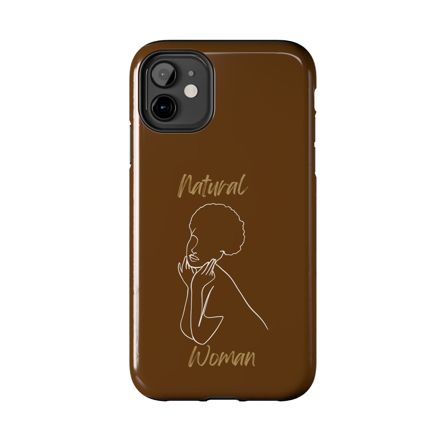 Natural Woman Cute Afro(WL)Tough Phone Cases BROWN