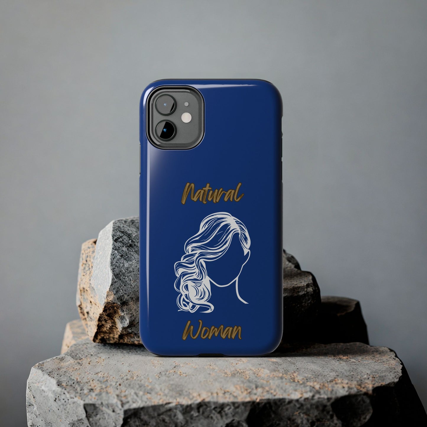 Natural Woman Long Curl (WL)Tough Phone Cases DARK BLUE