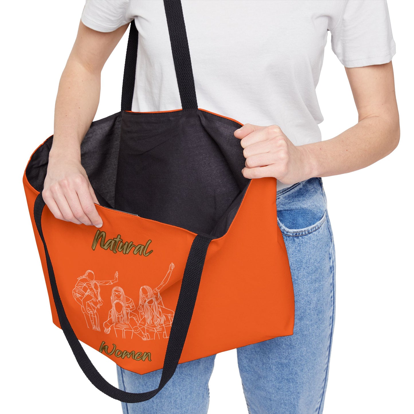 Natural Women Piggy Back (WL) Weekender Tote Bag ORANGE