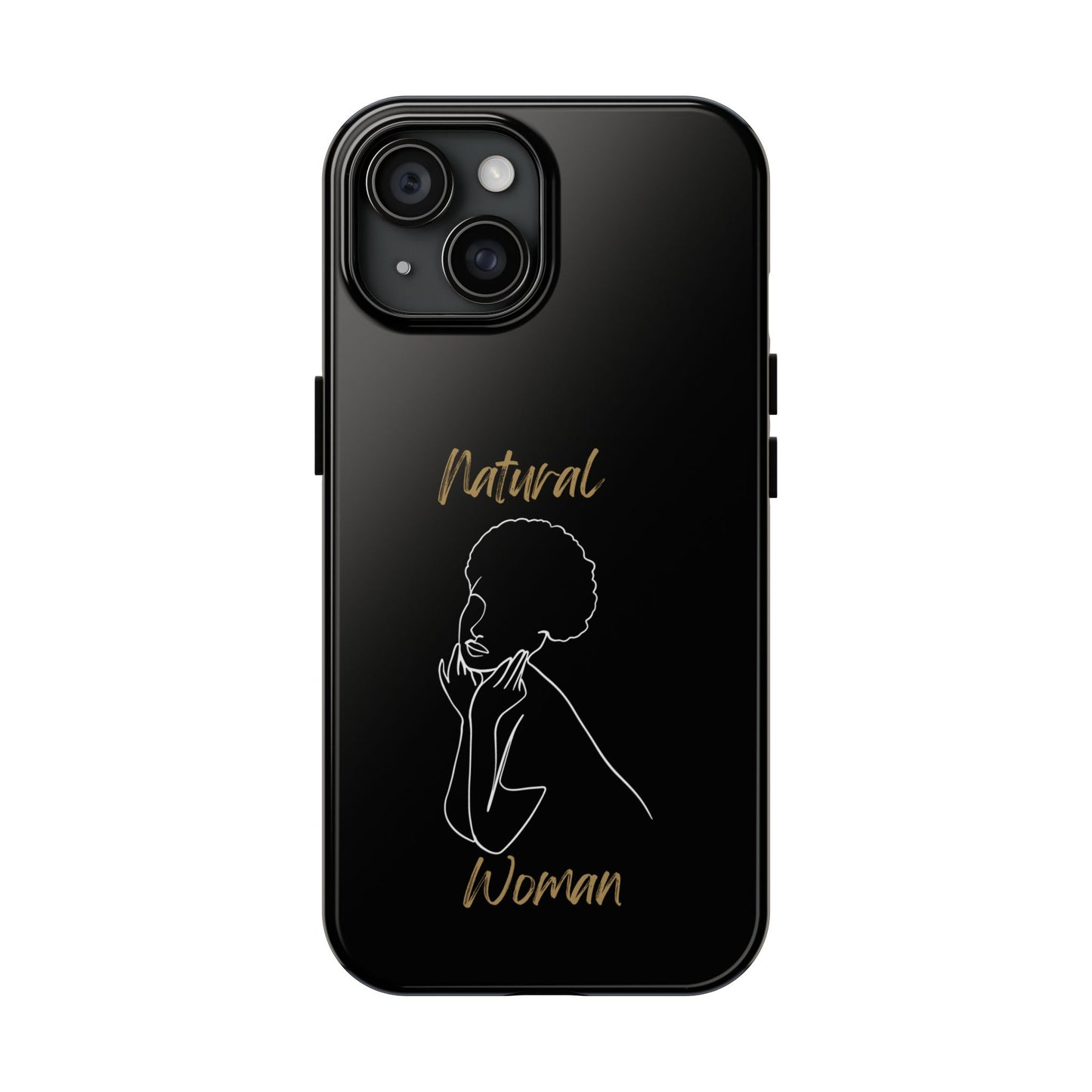 Natural Woman Cute Afro(WL)Tough Phone Cases BLACK