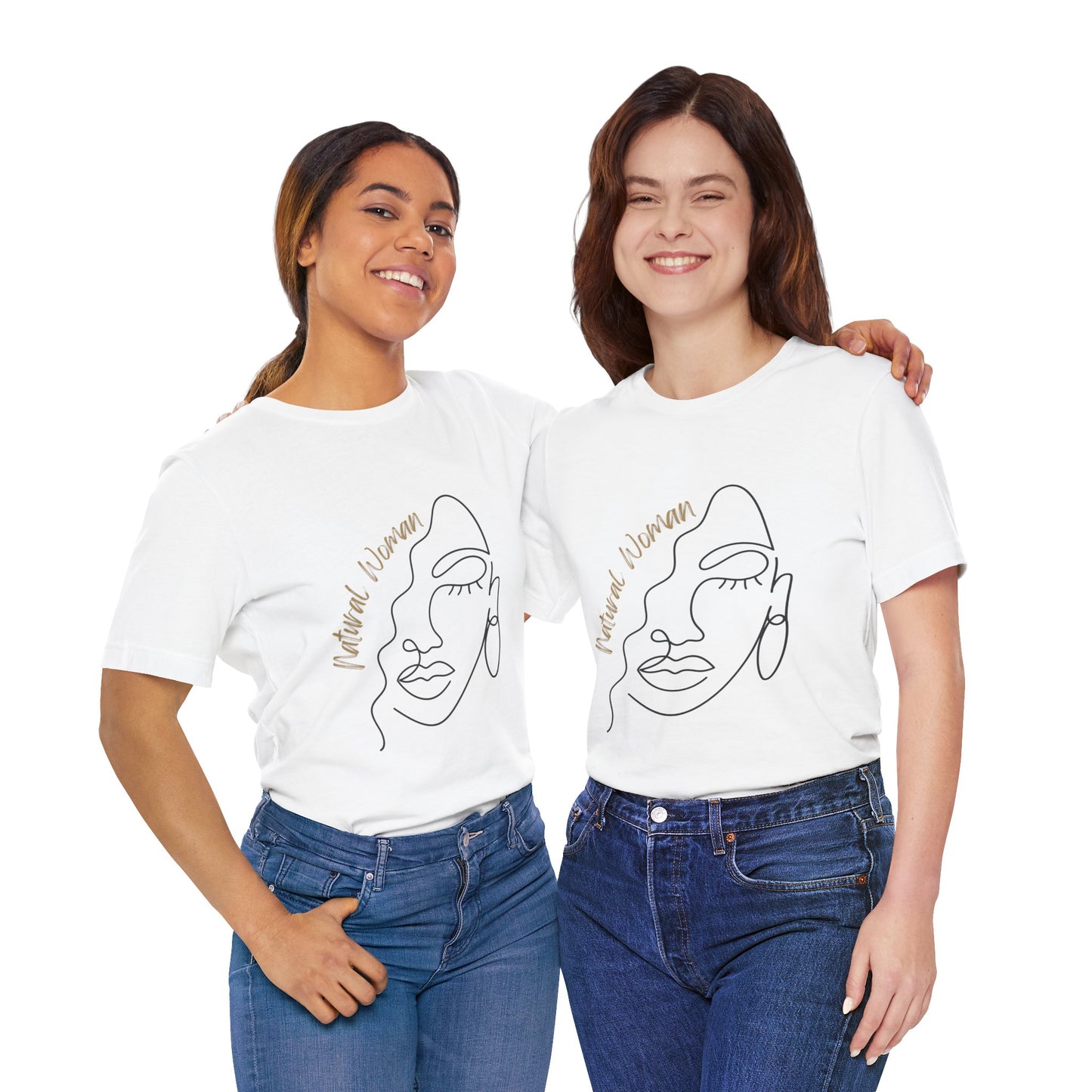 Natural Woman Half Face (BL) Short Sleeve T-Shirt